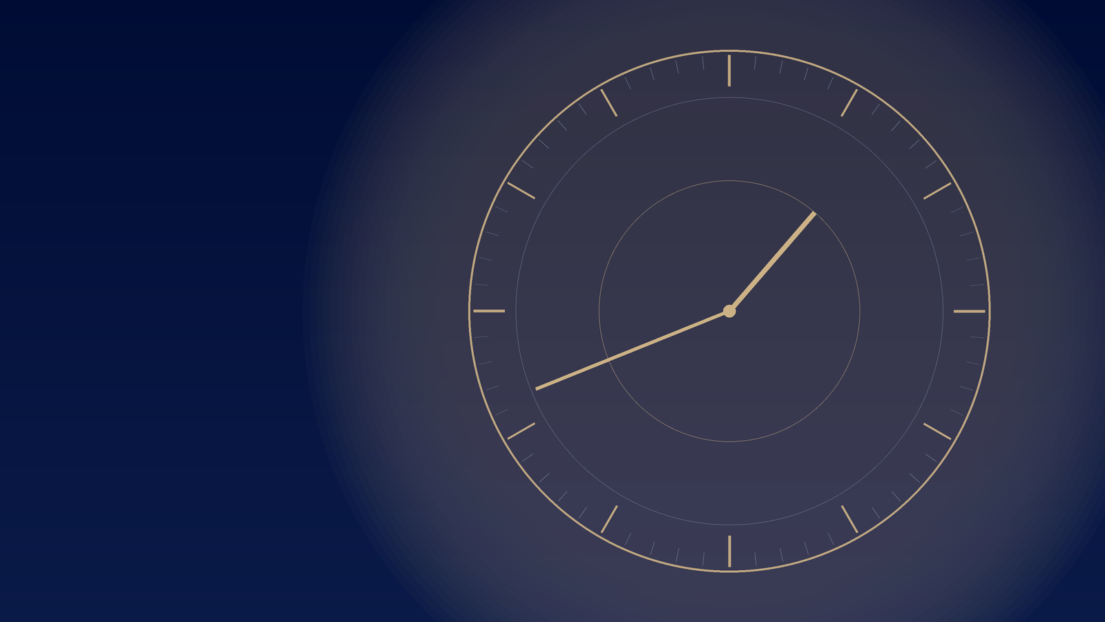 Illustration éditoriale d'un cadran de montre automatique, champagne sur fond bleu nuit