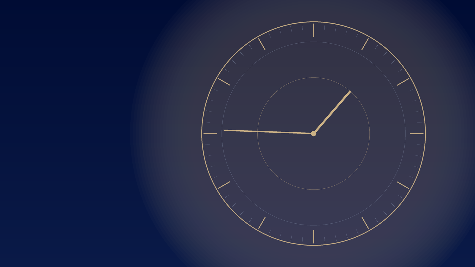Illustration éditoriale d'un cadran de montre automatique, champagne sur fond bleu nuit