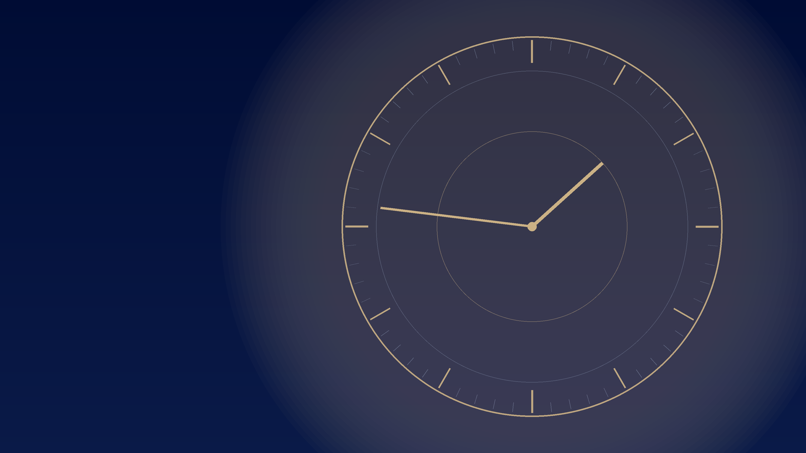 Illustration éditoriale abstraite d'un cadran de montre, thème nuit et champagne, sans texte