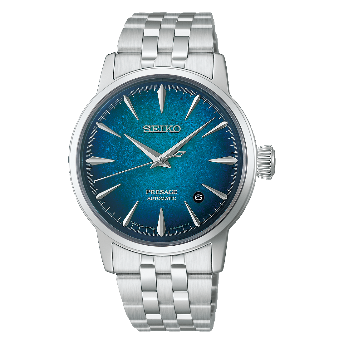 Seiko Presage Cocktail Time HCB001J1, cadran bleu texturé et boîtier acier